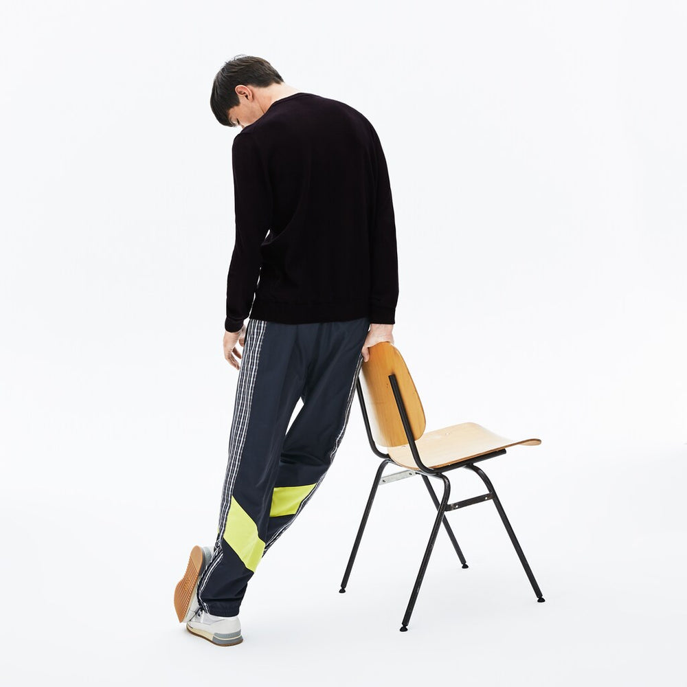 Mens   LIVE Crew Neck Cashmere And Cotton Sweater | Lacoste Black • 031