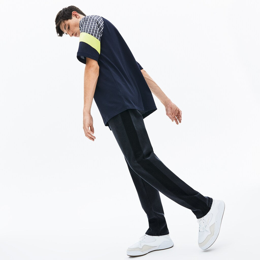 Mens   LIVE Straight Cut 5-Pocket Cotton Jeans | Lacoste Black • C31