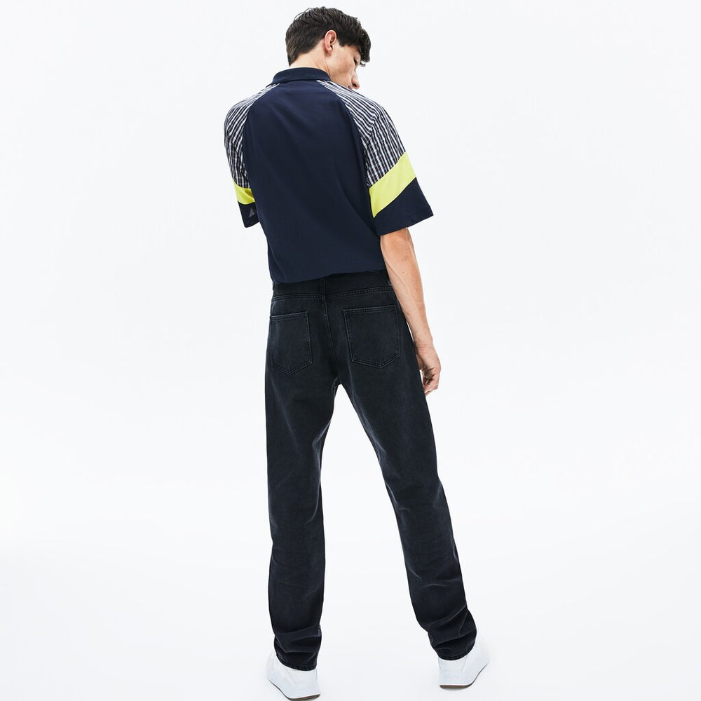 Mens   LIVE Straight Cut 5-Pocket Cotton Jeans | Lacoste Black • C31