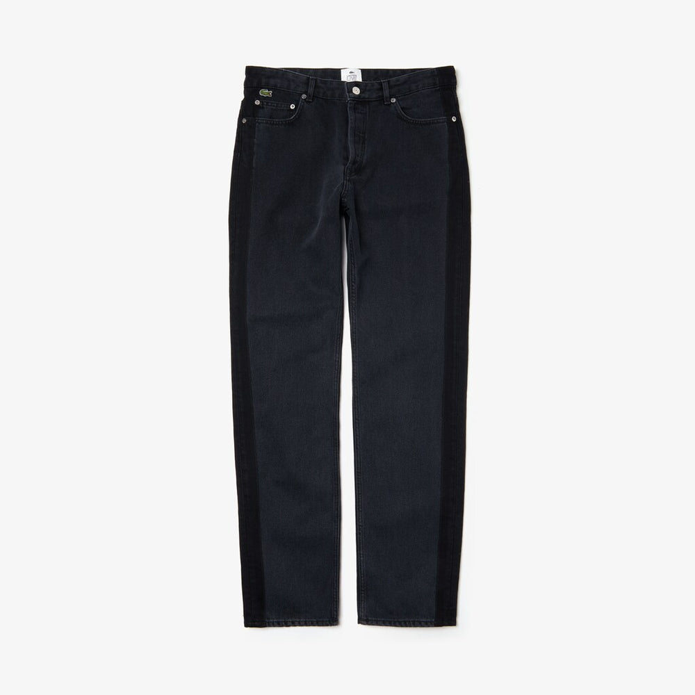 Mens   LIVE Straight Cut 5-Pocket Cotton Jeans | Lacoste Black • C31