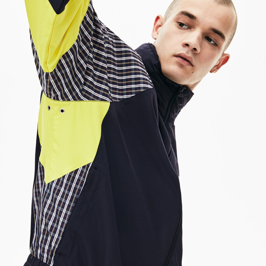 Mens Unisex LIVE Patchwork Track Jacket | Lacoste Blue / Yellow / White • 2Tf