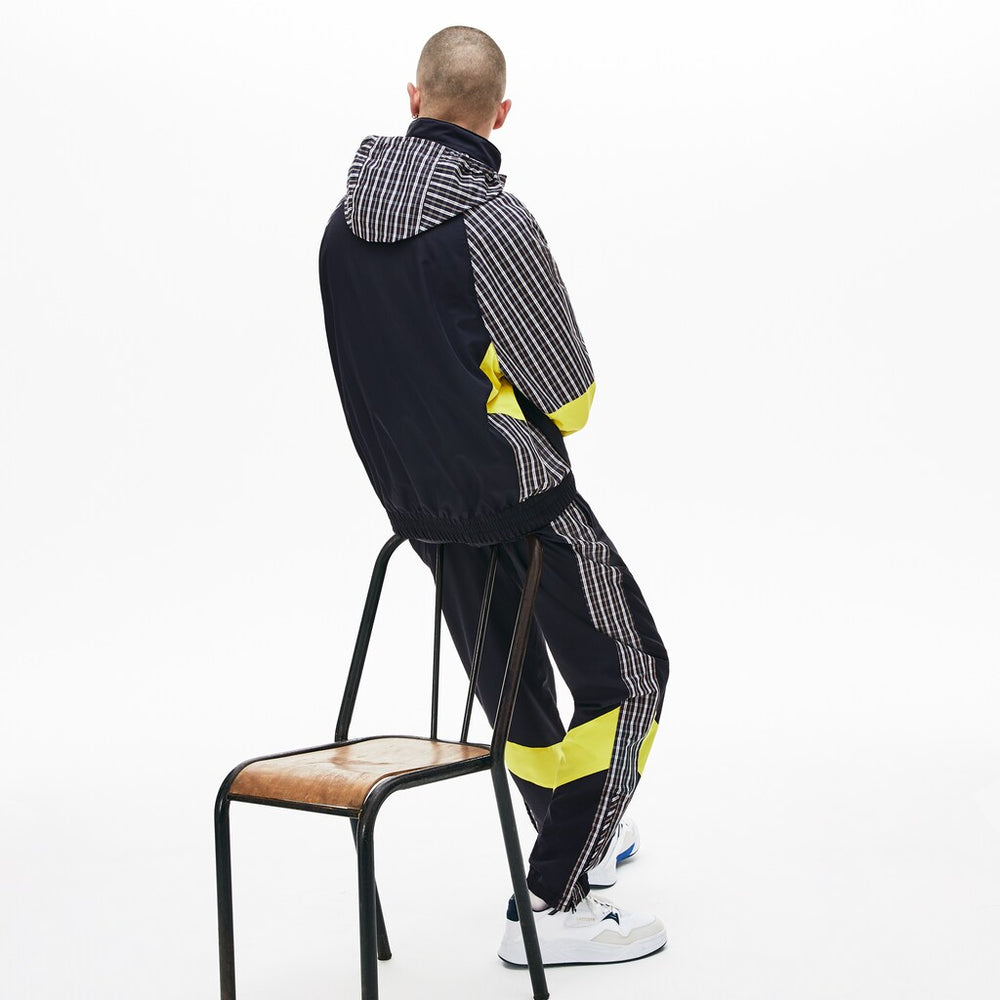 Mens Unisex LIVE Patchwork Track Jacket | Lacoste Blue / Yellow / White • 2Tf