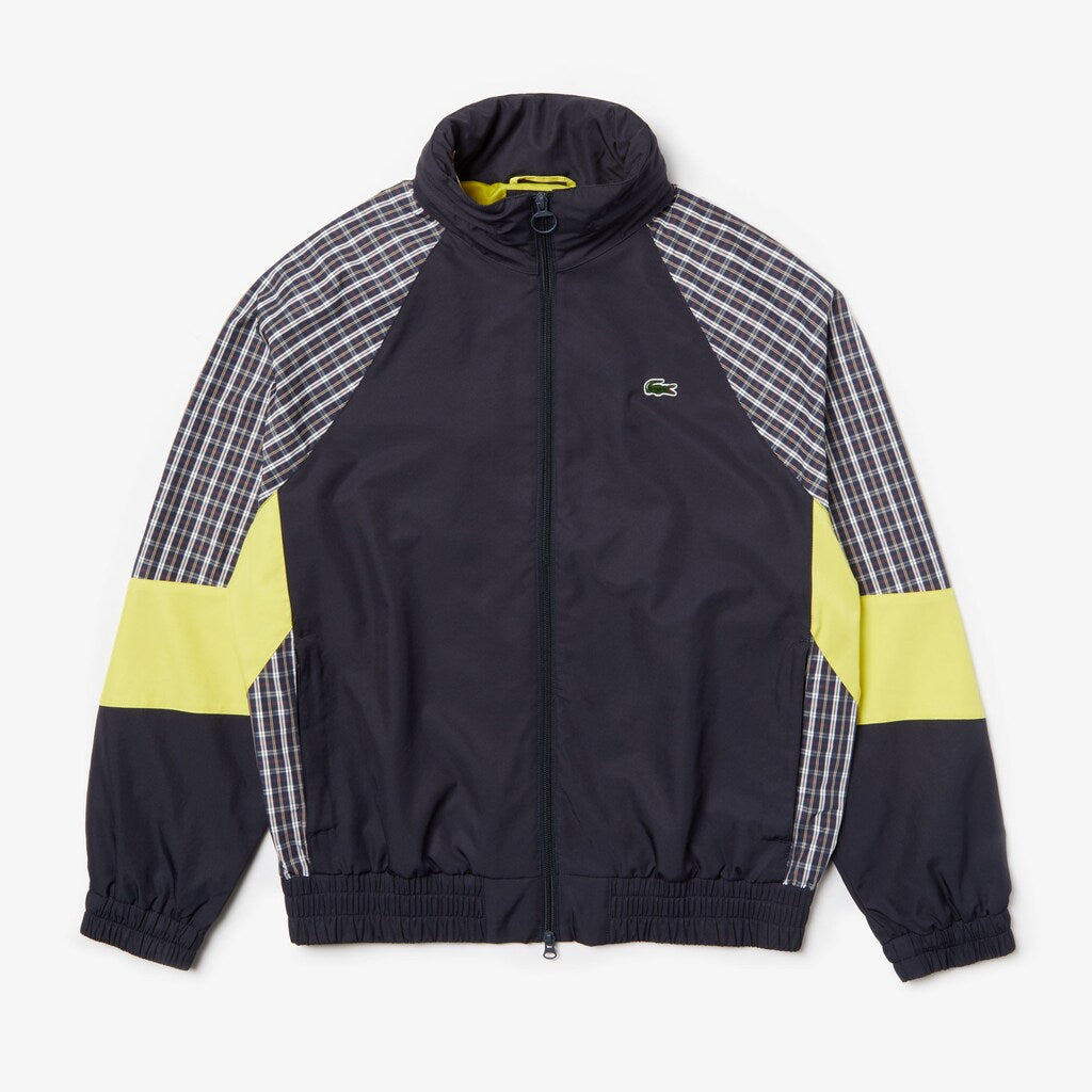 Mens Unisex LIVE Patchwork Track Jacket | Lacoste Blue / Yellow / White • 2Tf