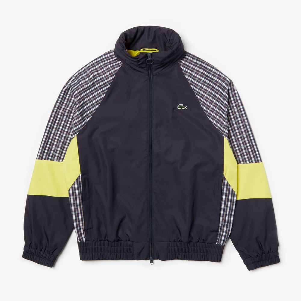 Mens Unisex LIVE Patchwork Track Jacket | Lacoste Blue / Yellow / White • 2Tf
