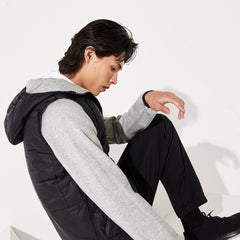 Mens   SPORT Hooded Reversible Dual-Tone Jacket | Lacoste Black / Grey Chine • Snp