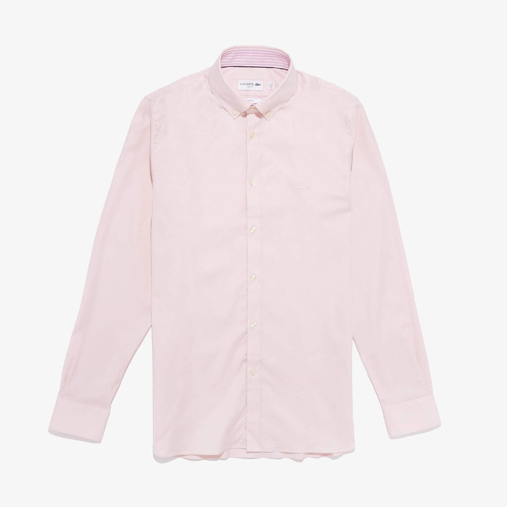 Mens   Slim Fit Stretch Cotton Shirt | Lacoste Light Pink • Ady