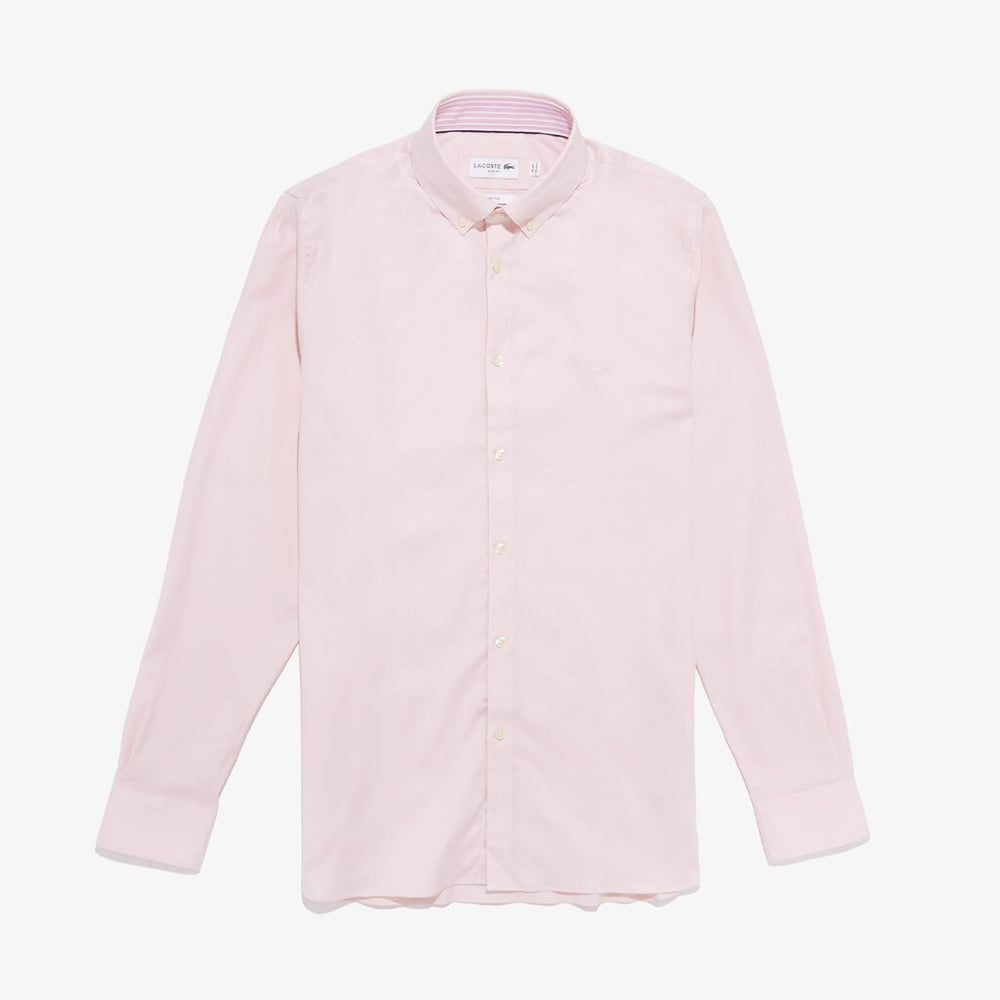 Mens   Slim Fit Stretch Cotton Shirt | Lacoste Light Pink • Ady