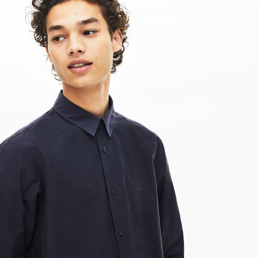 Mens   Motion Ergonomic Paneled Stretch Cotton Shirt | Lacoste Dark Grey • 2Z8