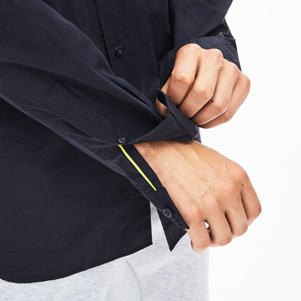 Mens   Motion Ergonomic Paneled Stretch Cotton Shirt | Lacoste Dark Grey • 2Z8