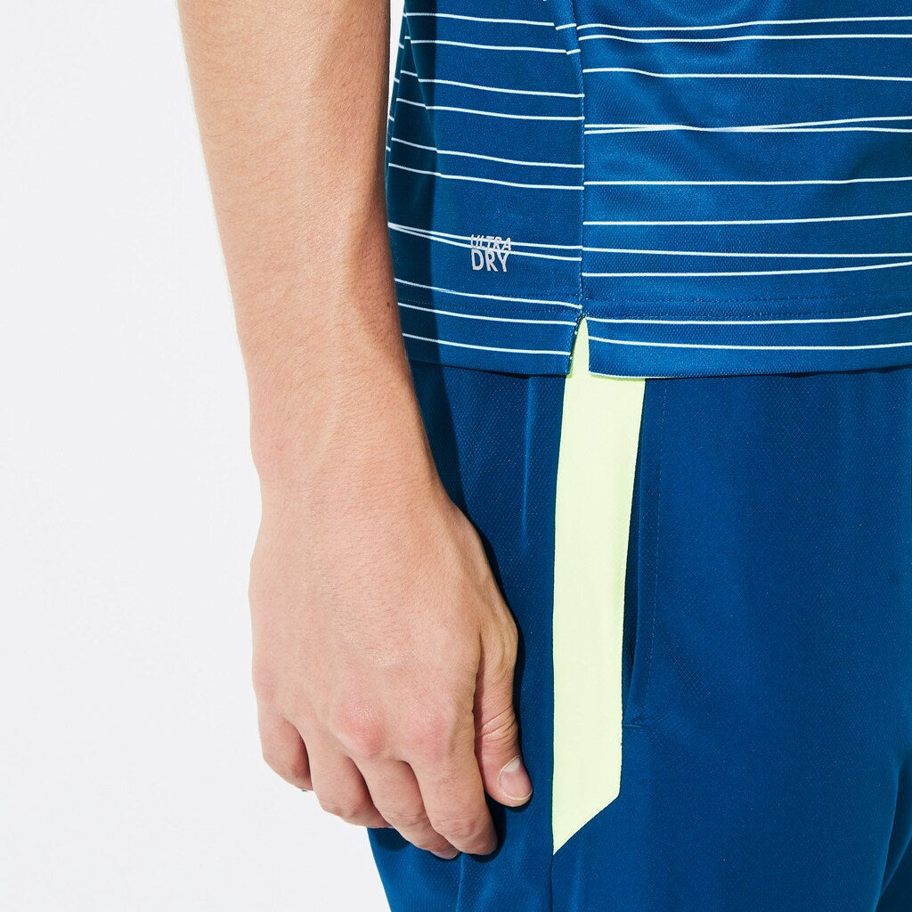 Mens   SPORT Striped Breathable Piqué Tennis Polo | Lacoste Blue / White • 2Jt