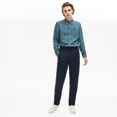 Mens   Pleat-Front Twill Chinos | Lacoste Navy Blue • Mxq