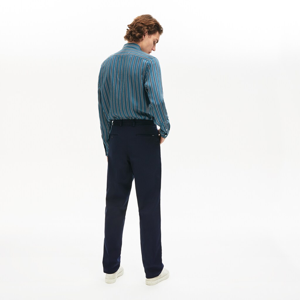 Mens   Pleat-Front Twill Chinos | Lacoste Navy Blue • Mxq