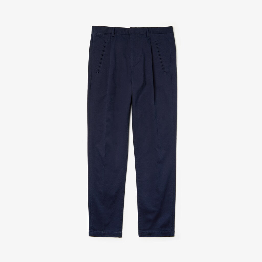 Mens   Pleat-Front Twill Chinos | Lacoste Navy Blue • Mxq