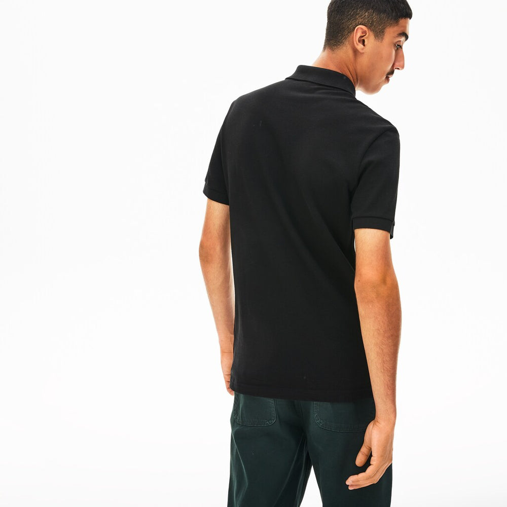 Mens   Short Sleeve Side Stripe Pique Polo | Lacoste Black • 031
