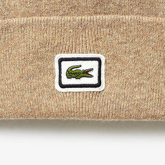 Mens   Badge Thick Wool Blend Beanie | Lacoste Beige • 02S