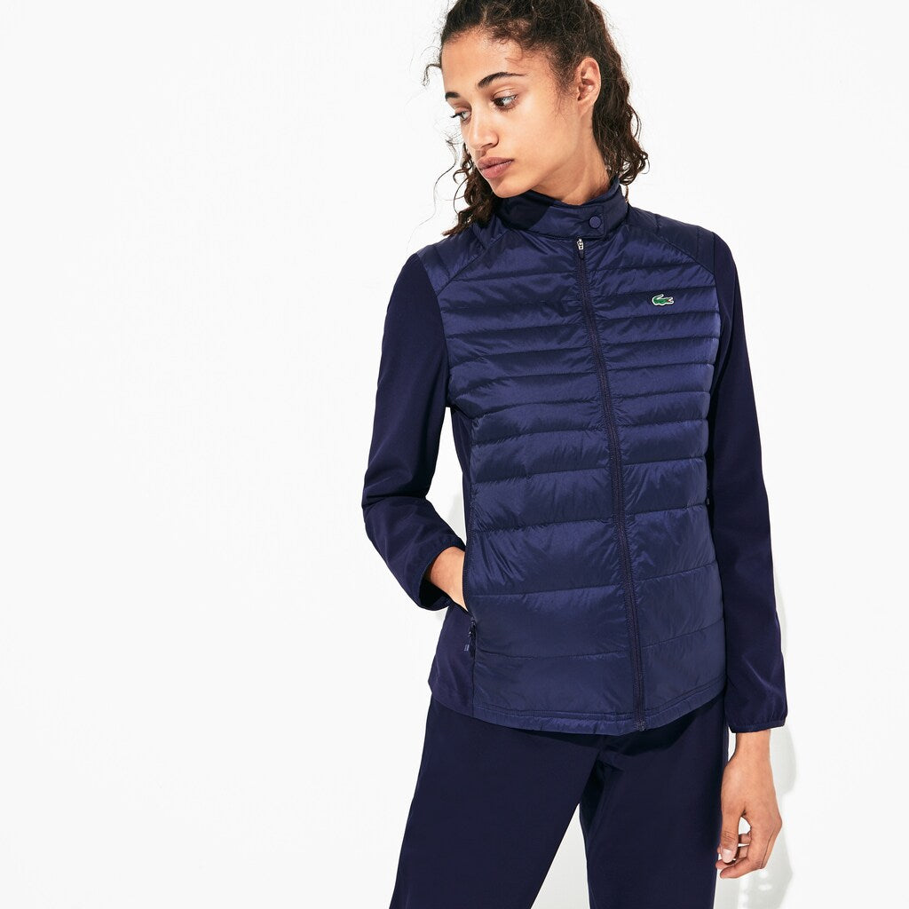 Womens Wo  SPORT Water-Resistant Down-Filled Puffer Jacket | Lacoste Navy Blue • 423