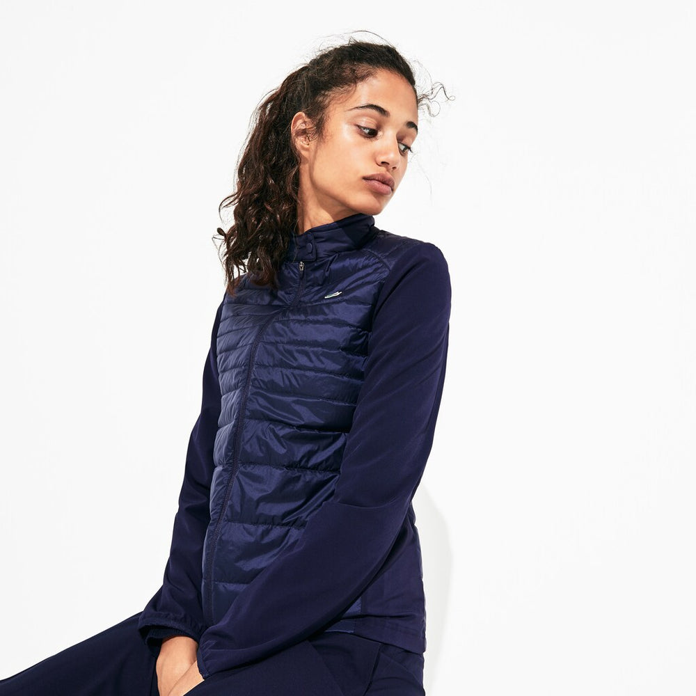 Womens Wo  SPORT Water-Resistant Down-Filled Puffer Jacket | Lacoste Navy Blue • 423