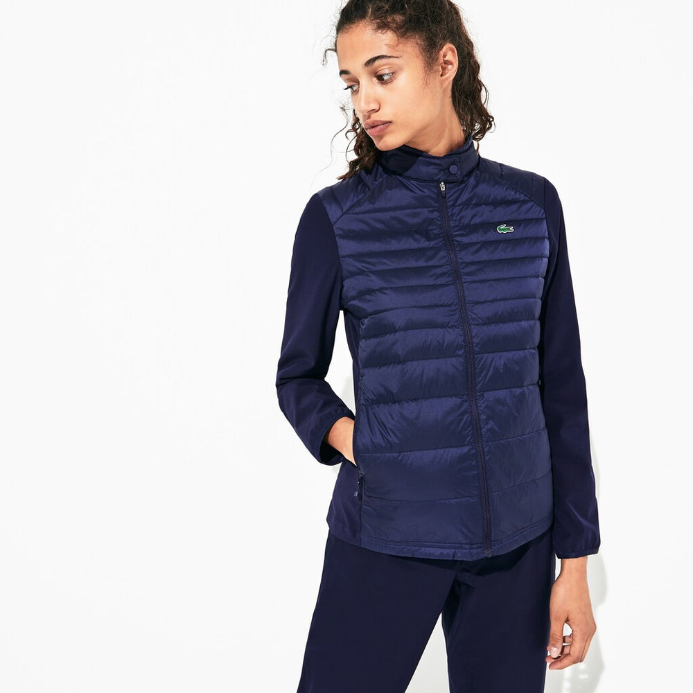 Womens Wo  SPORT Water-Resistant Down-Filled Puffer Jacket | Lacoste Navy Blue • 423
