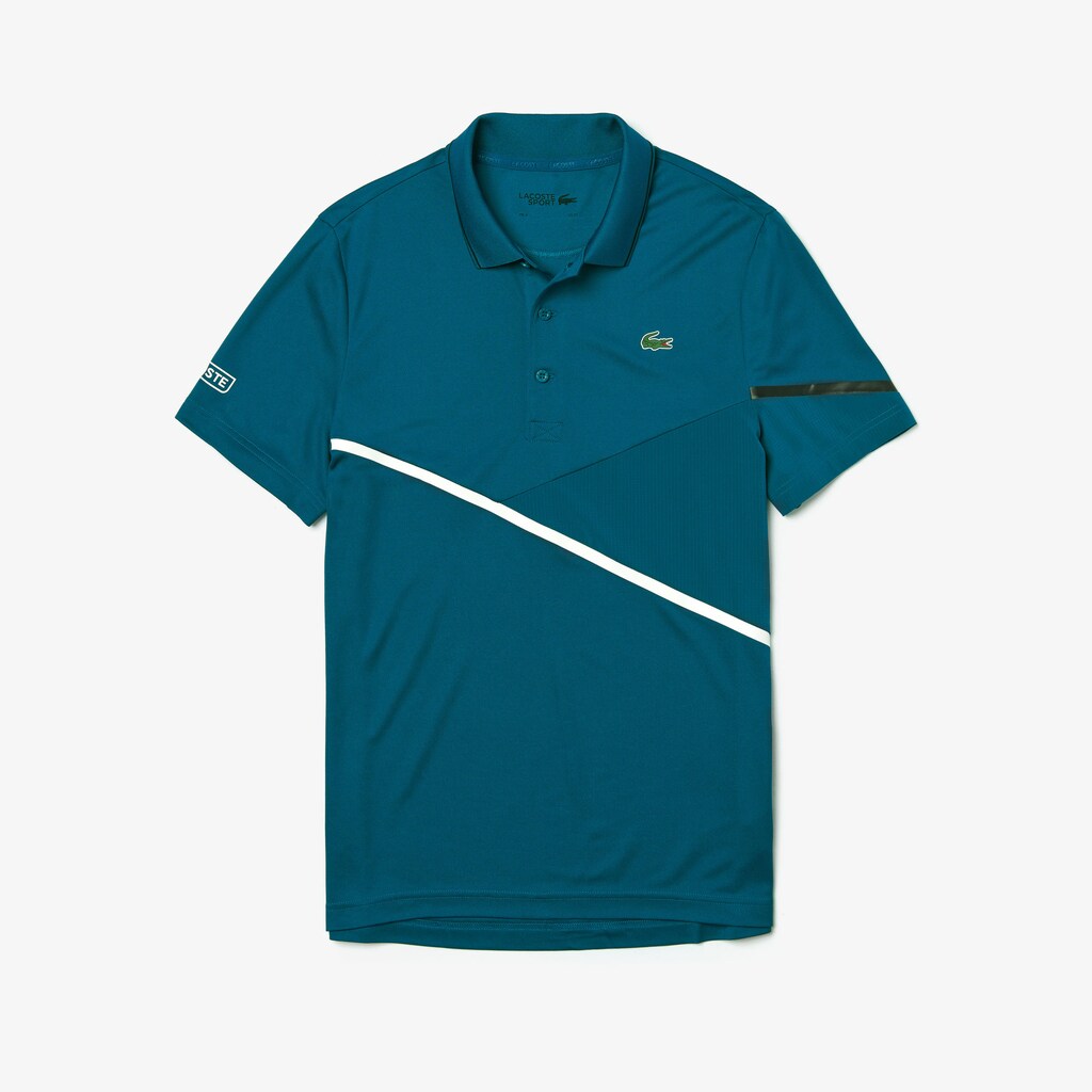 Mens   SPORT Mesh-Paneled Piqué Tennis Polo | Lacoste Blue / White / Black • 2Fc