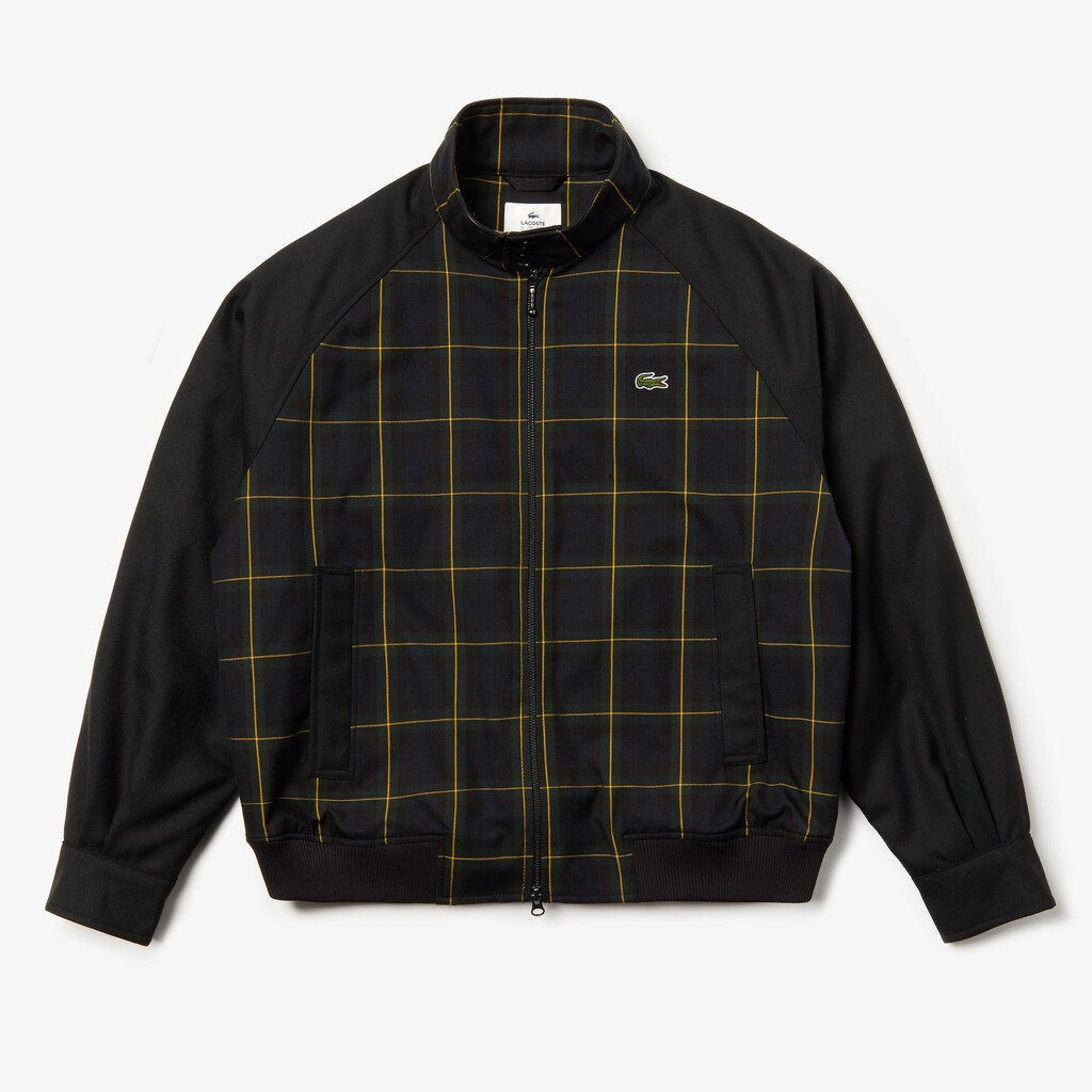 Mens   LIVE Check Harrington Jacket | Lacoste Black / Green / White • 2Td