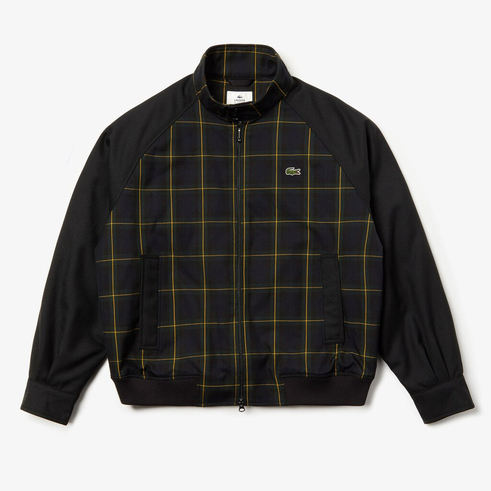 Mens   LIVE Check Harrington Jacket | Lacoste Black / Green / White • 2Td
