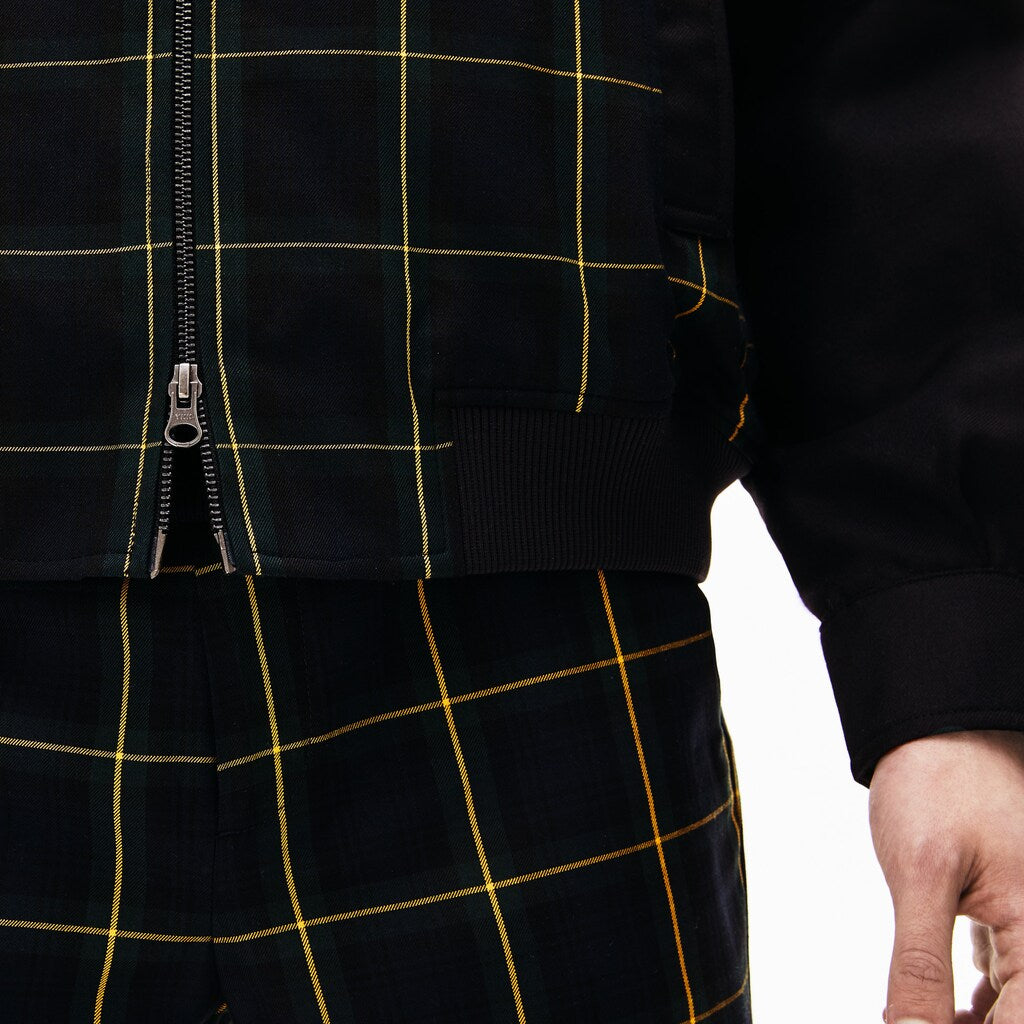Mens   LIVE Check Harrington Jacket | Lacoste Black / Green / White • 2Td