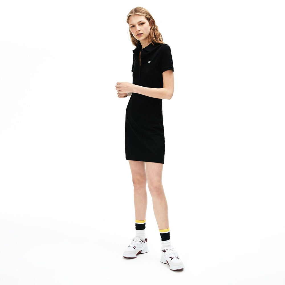Womens Wo  Rainbow Script Collar Polo Dress | Lacoste Black • 031