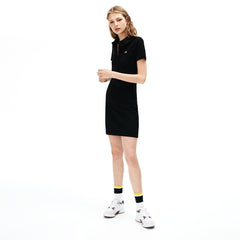 Womens Wo  Rainbow Script Collar Polo Dress | Lacoste Black • 031