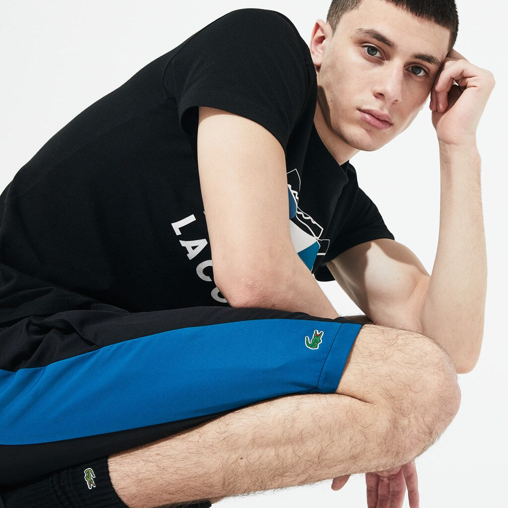 Mens   SPORT Logo Two-Tone Shorts | Lacoste Black / Blue / White • 3Sp
