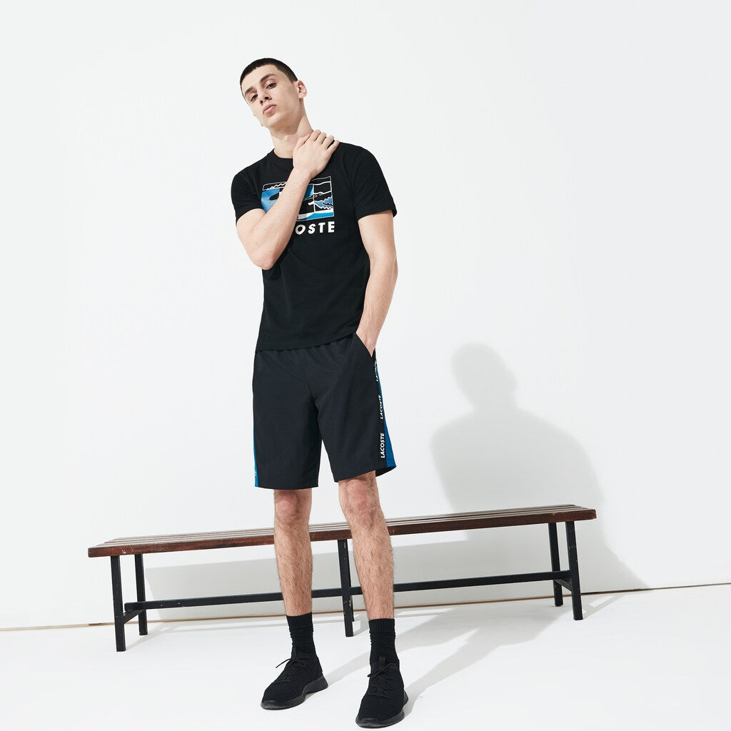 Mens   SPORT Logo Two-Tone Shorts | Lacoste Black / Blue / White • 3Sp