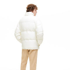 Mens   Detachable Hood Water-Resistant Quilted Jacket | Lacoste White • 70V