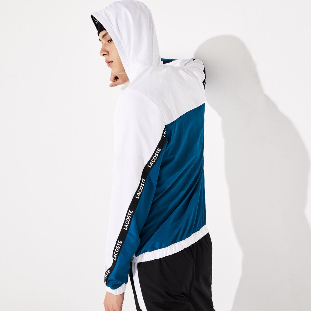 Mens   SPORT Logo Two-Tone Jacket | Lacoste White / Blue / Black / White • 1Hx