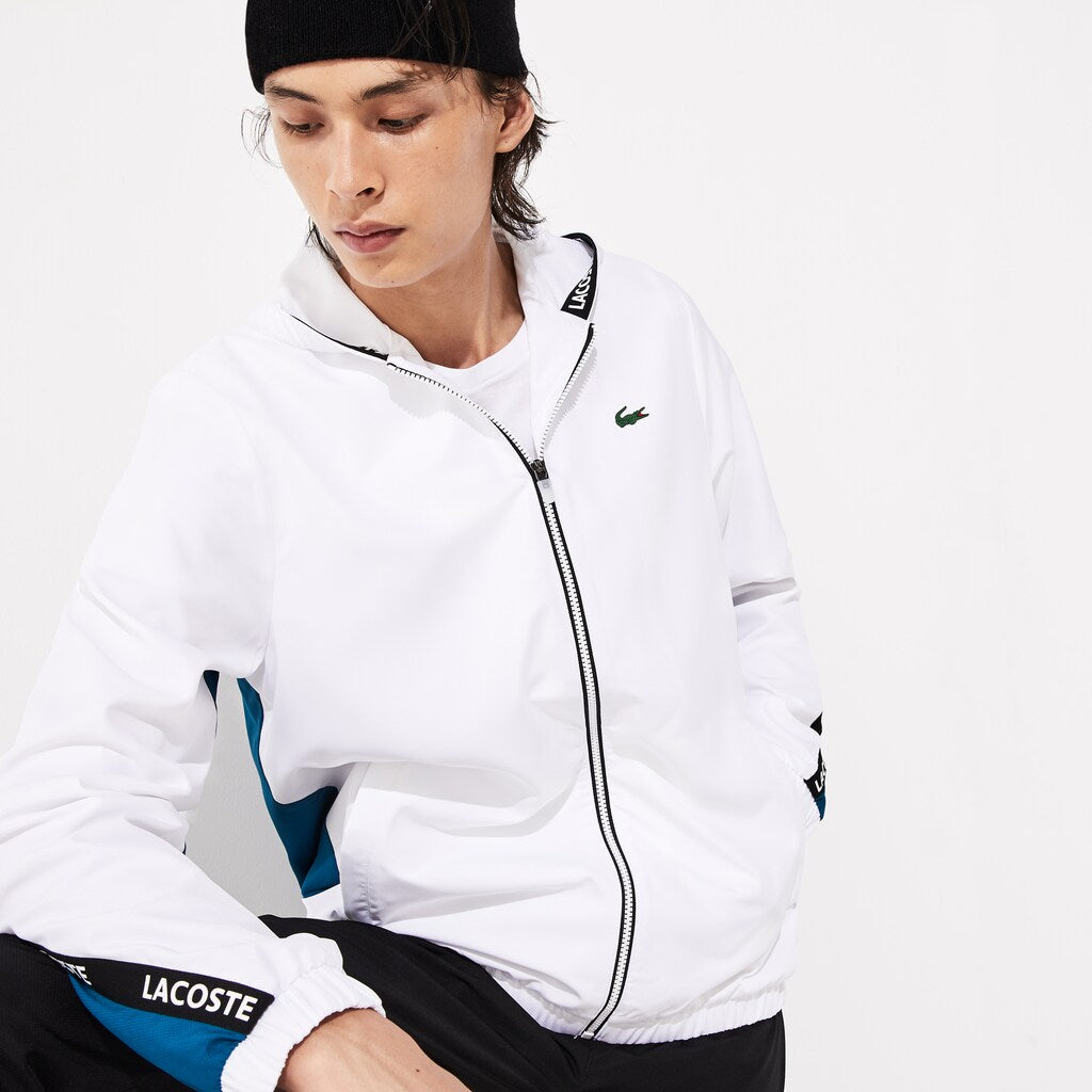 Mens   SPORT Logo Two-Tone Jacket | Lacoste White / Blue / Black / White • 1Hx