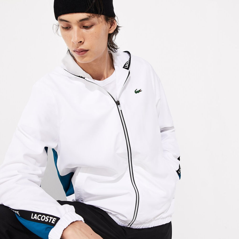 Mens   SPORT Logo Two-Tone Jacket | Lacoste White / Blue / Black / White • 1Hx