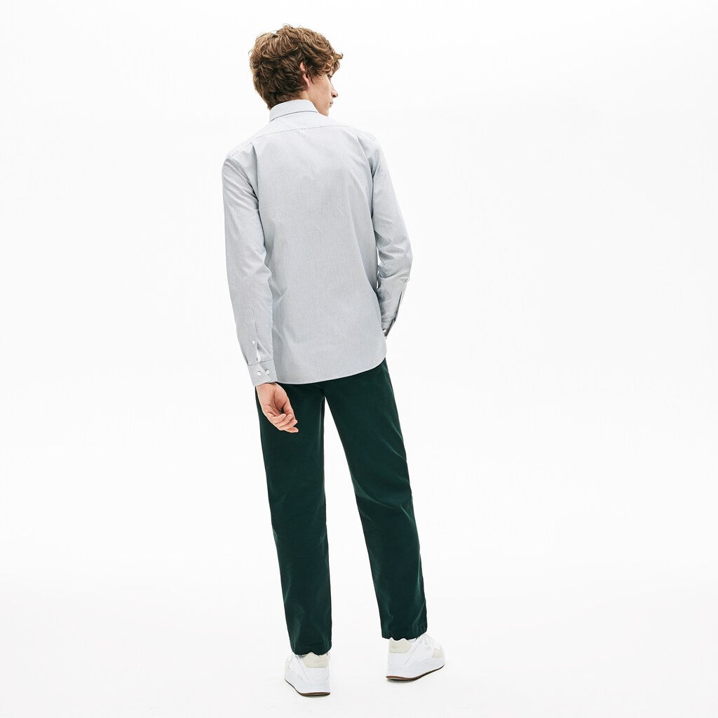 Mens   Loose Fit Textured Stretch Cotton Chinos | Lacoste Green • Yzp