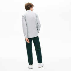 Mens   Loose Fit Textured Stretch Cotton Chinos | Lacoste Green • Yzp