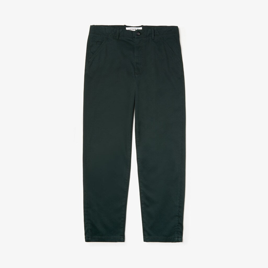 Mens   Loose Fit Textured Stretch Cotton Chinos | Lacoste Green • Yzp