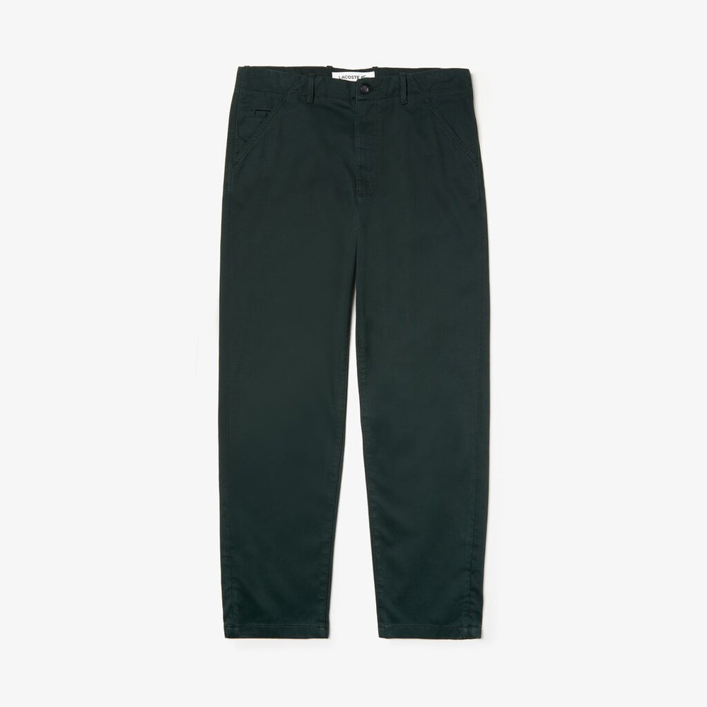 Mens   Loose Fit Textured Stretch Cotton Chinos | Lacoste Green • Yzp