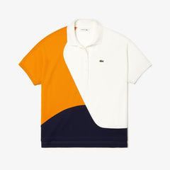 Womens Wo  Color-Block Thermoregulating Piqué Polo | Lacoste Navy Blue / White / Orange • 0U4