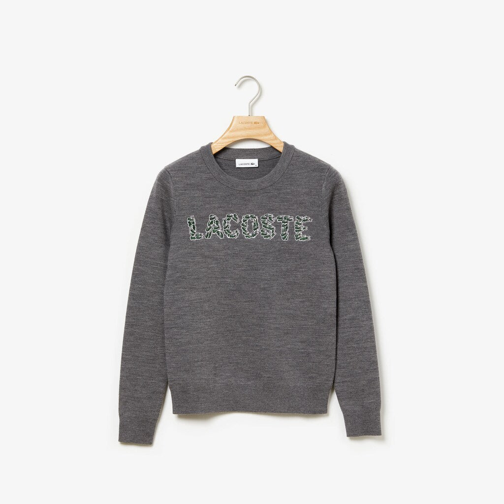 Womens Wo  Croco Magic Wool Sweater | Lacoste Grey • Uwc