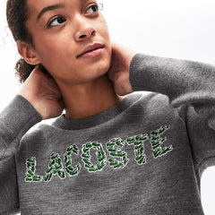 Womens Wo  Croco Magic Wool Sweater | Lacoste Grey • Uwc