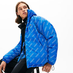 Mens   LIVE Print-Lined Reversible Quilted Jacket | Lacoste Black / Blue / White • 2Qf