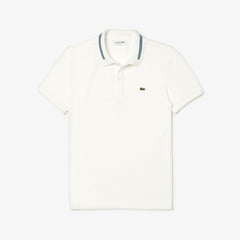 Mens   Slim Fit Stripe-Accented Cotton Piqué Polo | Lacoste White • 70V