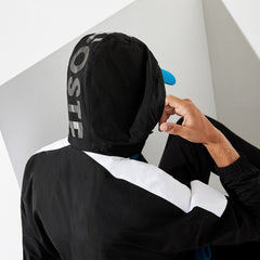 Mens   SPORT Pullover Windbreaker | Lacoste Black / Blue / White • 3Sp