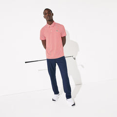 Mens   Presidents Cup Pinstriped Breathable Jersey Golf Polo | Lacoste Red / White • 564