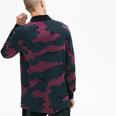 Mens   LIVE Loose Fit Camo Cotton Polo Shirt | Lacoste Green / White • Dcj