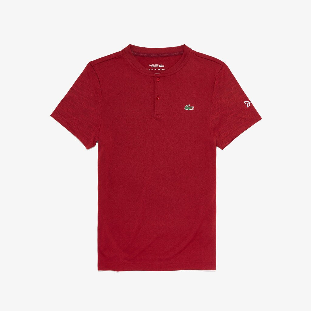 Mens   SPORT Novak Djokovic Tech Jersey Polo | Lacoste Red / Bordeaux • 1Y3