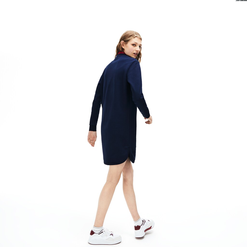 Womens Wo  3D-Lettering Fleece Sweatshirt Dress | Lacoste Navy Blue • 166