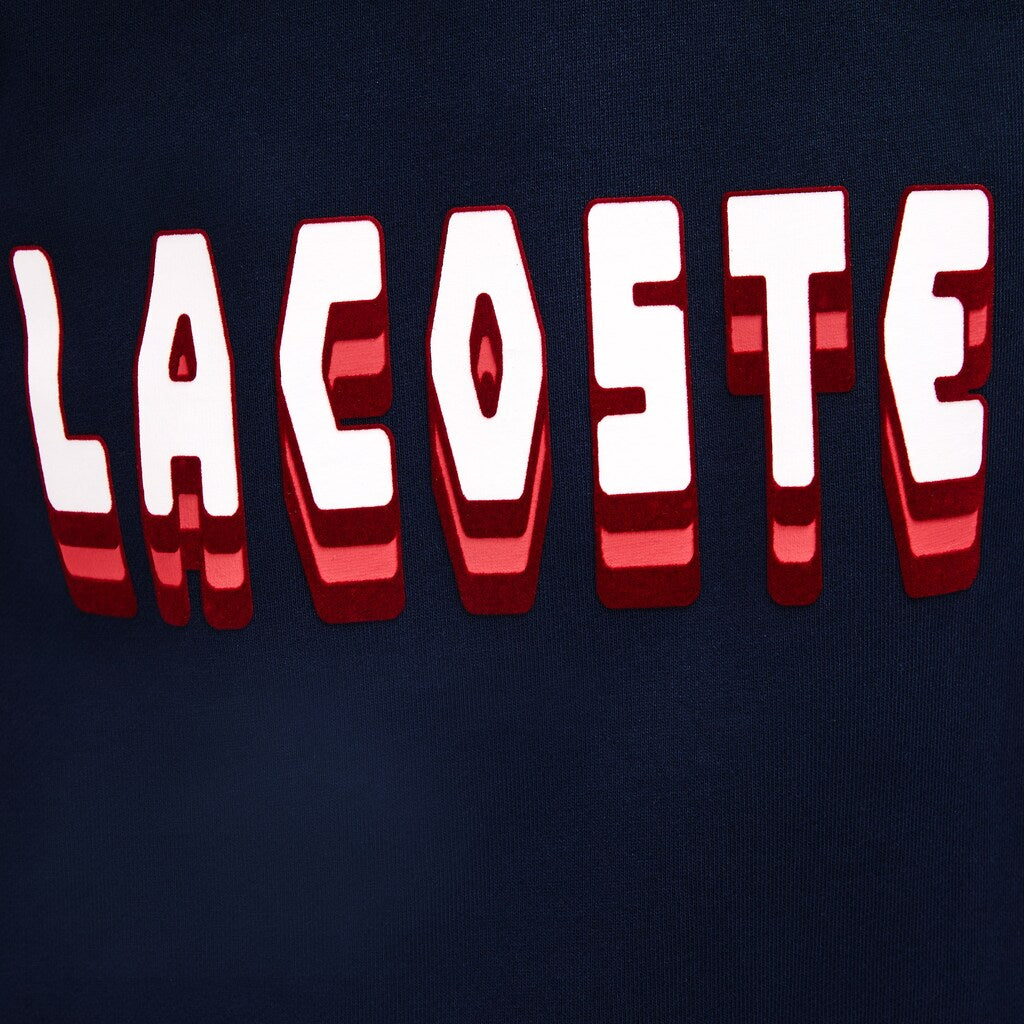 Womens Wo  3D-Lettering Fleece Sweatshirt Dress | Lacoste Navy Blue • 166