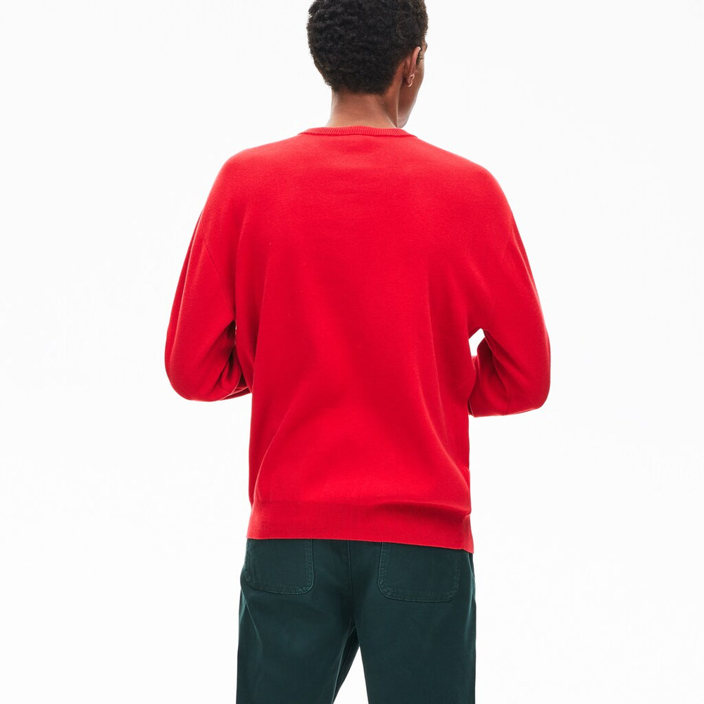 Mens   Crewneck Signature-Logo Knit Sweater | Lacoste Red • 240